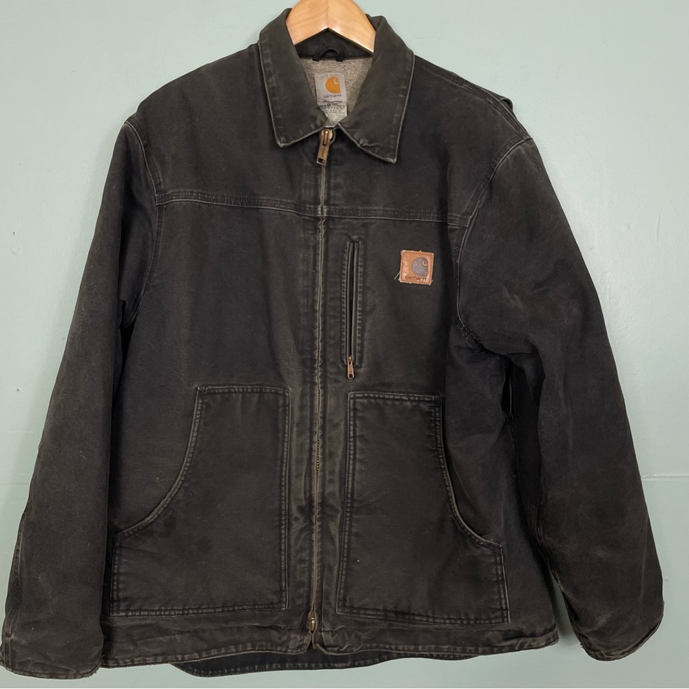 Carhartt Heavy Duty Jacket Sherpa Lined Detroit Jacket C61 DKB BLK Utility Large